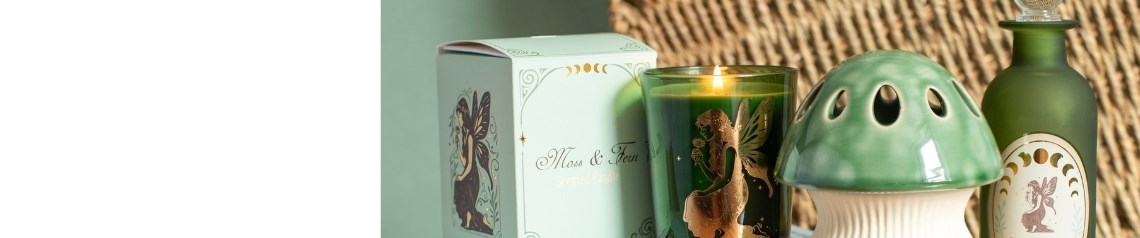 Stardust Fairy wholesale fairy gifts with soft green and antique gold designs, winged details, decorative accessories, jewellery, candles and magical home decor. No minimum order and worldwide shipping.