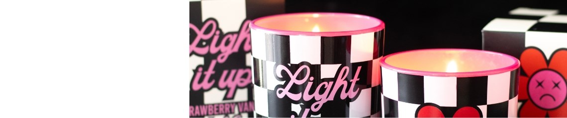 Wholesale Rebel Romance gifts and accessories with Y2K pop-punk style. Featuring bold checkerboards, pink flame designs, cybersigil butterflies, gothic candles, heart-shaped bags and flaming mugs. Perfect wholesale emo nostalgia gifts for alternative shops. No minimum order, worldwide shipping.