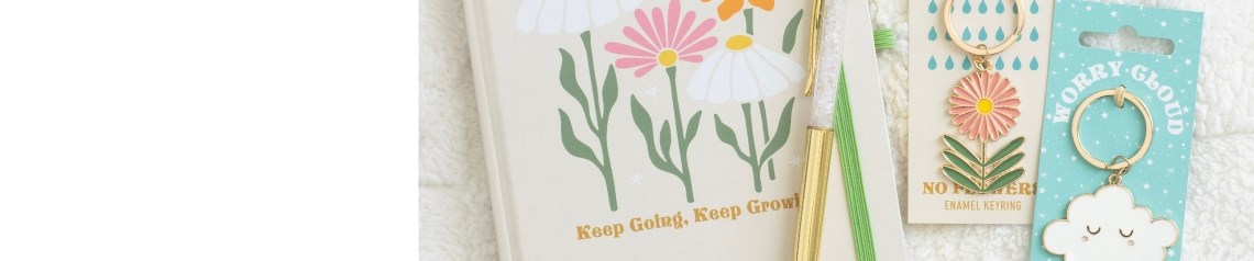 Rain or Shine wellness gift range with motivational quote designs, fluffy cloud illustrations and floral artwork, ideal for mental health gifts, self care products and mindful retail displays, wholesale gifts with no minimum order and worldwide shipping.