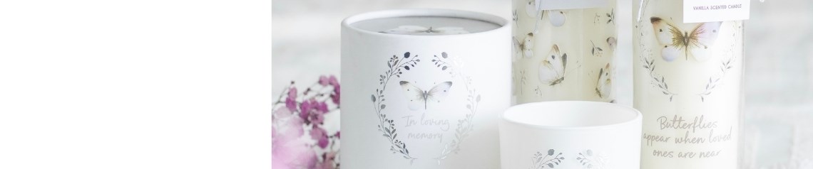 Wholesale White Butterfly remembrance gifts for sympathy and memorial. Thoughtful keepsakes with delicate butterfly designs, perfect for showing love, comfort and support. No minimum order and worldwide shipping.