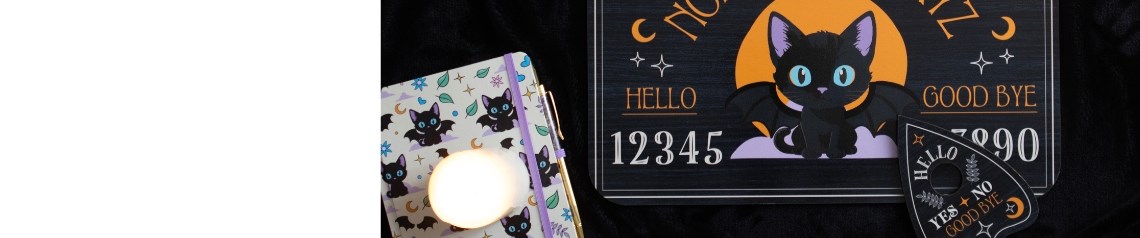 Wholesale black cat giftware and Halloween decor. Spooky and fun designs for seasonal displays and retail collections.