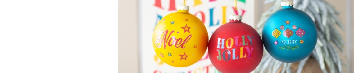 Wholesale colourful Christmas decorations and gifts. Bright and bold designs for festive displays.