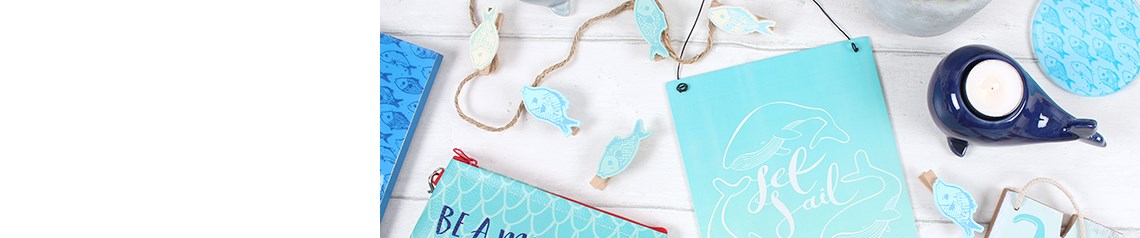 Wholesale nautical-themed gifts and homeware. Seaside souvenirs and contemporary coastal decor.