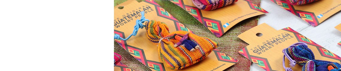Wholesale Guatemalan worry dolls, traditionally used to take away worries overnight. Handmade cultural gifts perfect for spiritual, wellbeing and gift retailers. No minimum order and worldwide shipping.