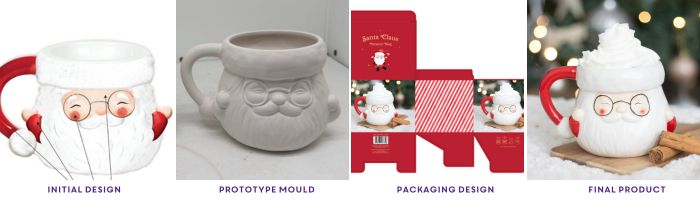 Tazza a forma di Babbo Natale