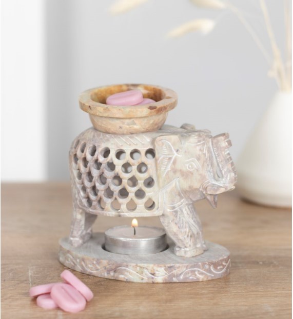 Upwards Elephant Soapstone Oil Burner