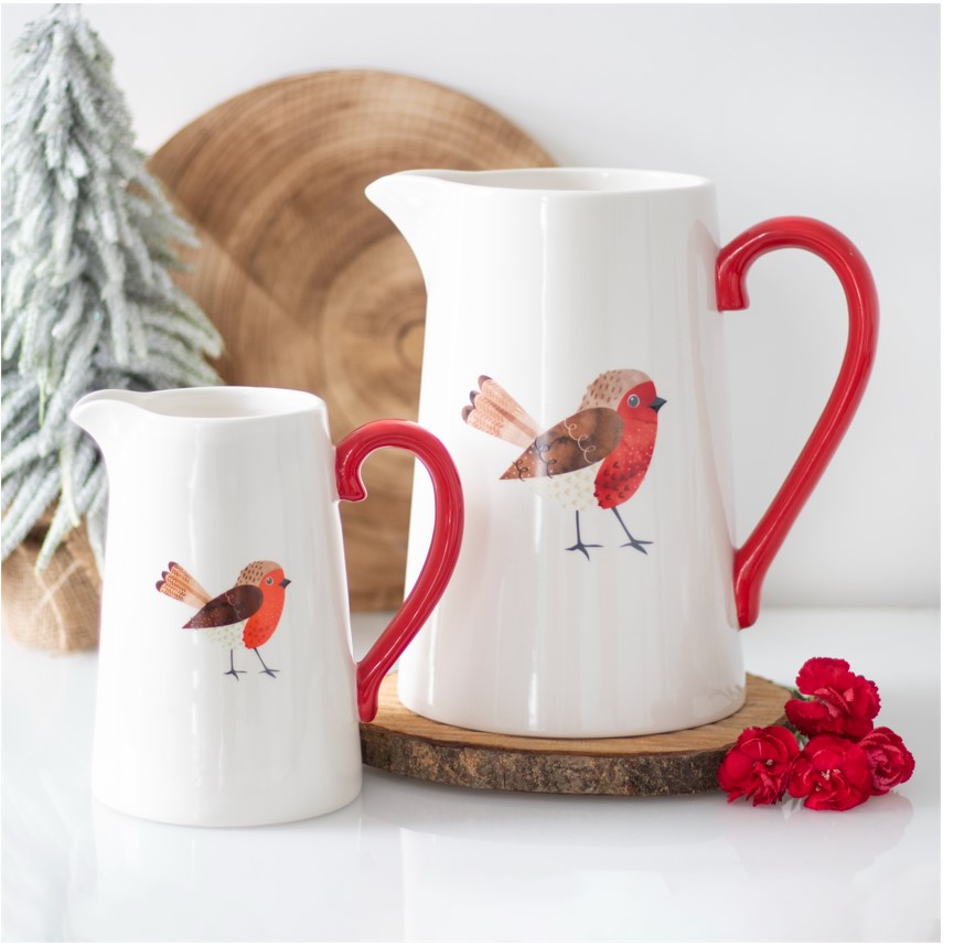 Winter Robin Vase