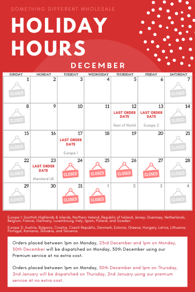 Something Different Holiday Business Hours