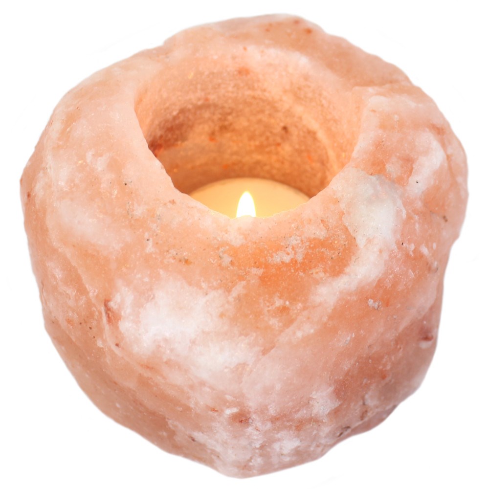 Single Salt Himalayan Tealight Candle Holder