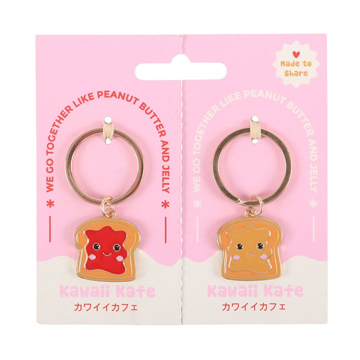 Set of 2 Peanut Butter and Jelly Keyrings - Something Different Wholesale