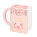 I Love Books Pink Book Shaped Mug