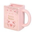 I Love Books Pink Book Shaped Mug