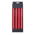 Set of 4 Red Debossed Taper Candles