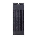 Set of 4 Black Debossed Taper Candles
