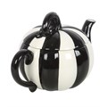 Black and White Striped Pumpkin Teapot