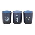 Set of 3 Blue Moon Votive Candle Holders