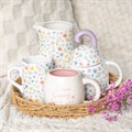 Spring Floral Print Scalloped Mug