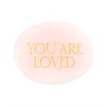 You Are Loved Rose Quartz Crystal Palm Stone