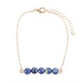 Lapis Lazuli Crystal Beaded Chain Bracelet