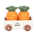 Carrot Salt and Pepper Shakers in Wagon