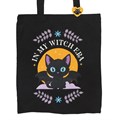 In My Witch Era Bat Cat Polycotton Tote Bag with Enamel Pin
