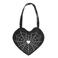 Spiderweb Heart Satin Tote Bag