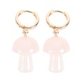 Rose Quartz Crystal Mushroom Earrings