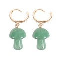 Aventurine Crystal Mushroom Earrings