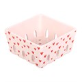 Pink Heart Print Ceramic Berry Basket