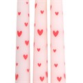 Set of 3 Love Heart Taper Candles