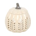 Cream Leaf Cut Out Pumpkin Oil Burner and Wax Warmer