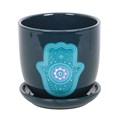 Hand of Hamsa Ceramic Plant Pot