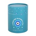 Under Watchful Eyes White Rose Candle with Crystals