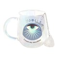Intuition Double Walled Glass Mug with Aura Crystal Tea Infuser