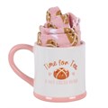 Mugg- och strumpset med motivet ”Time for Tea & Hot Cross Buns”