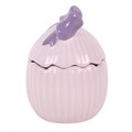 Portagioie rosa con coperchio a forma di uovo