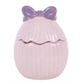 Portagioie rosa con coperchio a forma di uovo