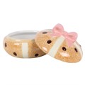 Smyckeskrin med lock i form av ett hot cross bun