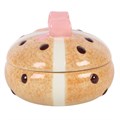 Smyckeskrin med lock i form av ett hot cross bun