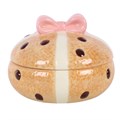 Smyckeskrin med lock i form av ett hot cross bun