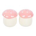 Pink Mushroom Salt and Pepper Shakers