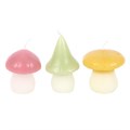 Set of 3 Pastel Mushroom Candles