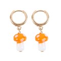 Orange Mushroom Dangle Earrings