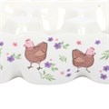 Hen Print Ceramic Egg Holder