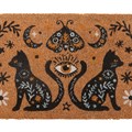 Natural Frightful Folk Cat Doormat