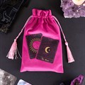 Pink Tarot Cards Drawstring Pouch