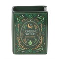 Green Witch Book Shaped Vase