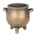 Herbal Magic Bronze Effect Terracotta Cauldron Plant Pot