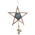 Green Witch Hanging Willow Pentagram with Bells