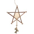 Green Witch Hanging Willow Pentagram with Bells